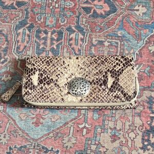 Brighton Tri Fold Snake Skin Leather Wallet